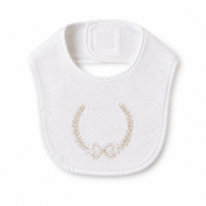Babero Cruzado - Blanco con Beige
