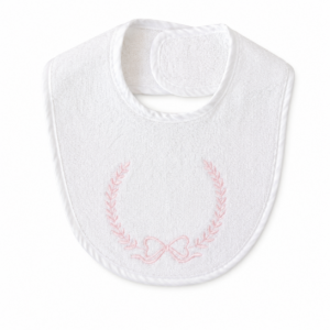 Babero Cruzado - Blanco con Rosa