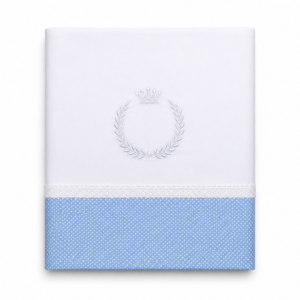 Sabanitas Para Personalizar con Bordado-Blanco con Celeste