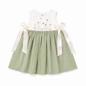 Vestido Rebeca Verde con Blanco