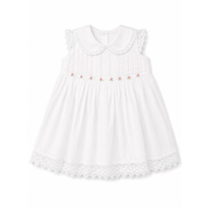 Vestido Prenatal Rococo Blanco con Rosa