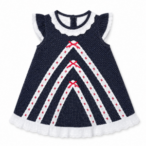 Vestido Español Diagonal Azul motas