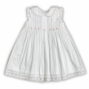 Vestido Prenatal Rococo Blanco con Rosa
