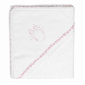 Toallas Capucha-Blanco con Rosa
