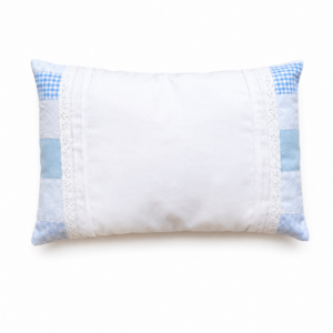 Almohadita Vintage Blanco con celeste