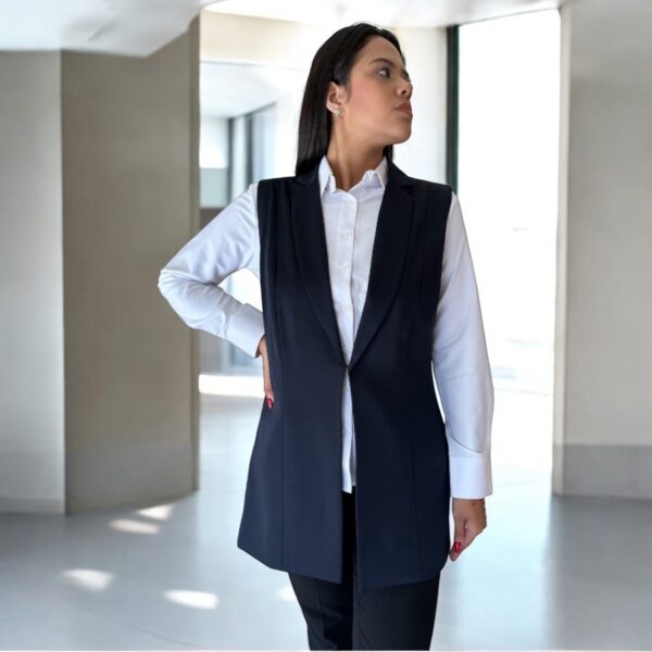 Chaqueta sin manga azul marino