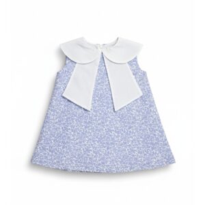 Vestido Barbie Celeste con blanco estampado