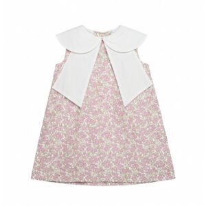 Vestido Barbie Rosa con blanco estampado