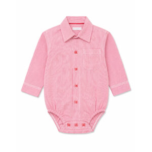 Camisa/Body Mangas Largas BB Rojo Con Blanco Raya