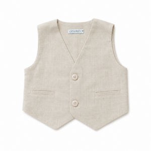 Chaleco Lino Beige Claro