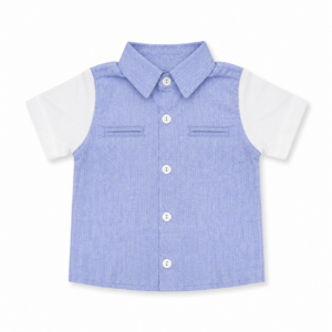 Camisa mangas cortas Blanco con Azul